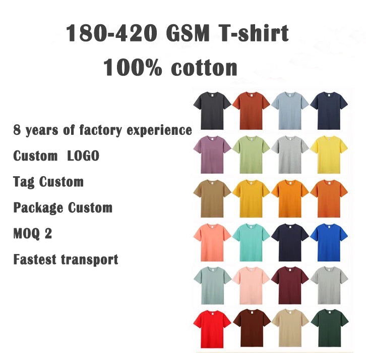 High Quality 100% Cotton Blank Men'S T-Shirts Heavyweight Printing Custom T Shirt
