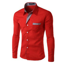 Cheap Solid Color Multi-color Shirt Men Slim Fit Mens Long Sleve Shirts Men's Dress Shirts