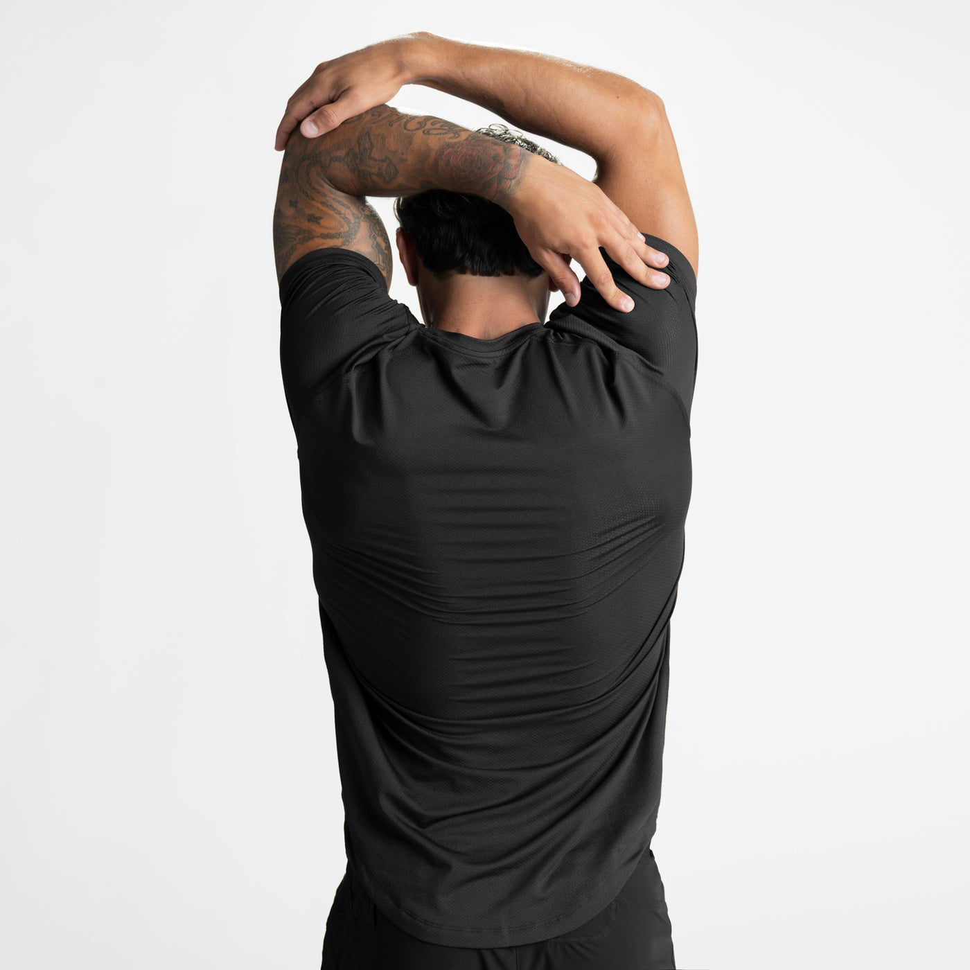 US Size Custom Blank Ultra Soft Polyester Spandex Quick Dry Short Sleeve Plain T Shirt Men's Sport T-shirts