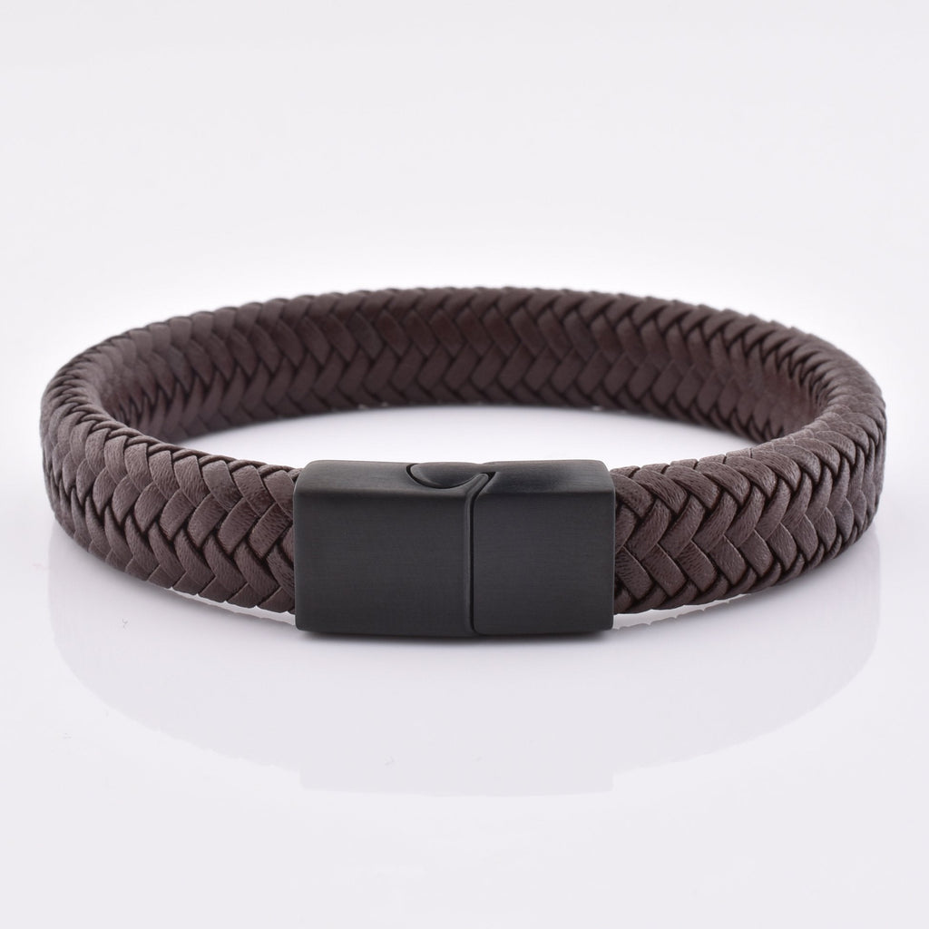 wholesale luxury mens magnetic clasp men jewelry bracelet real leather bracelet 1