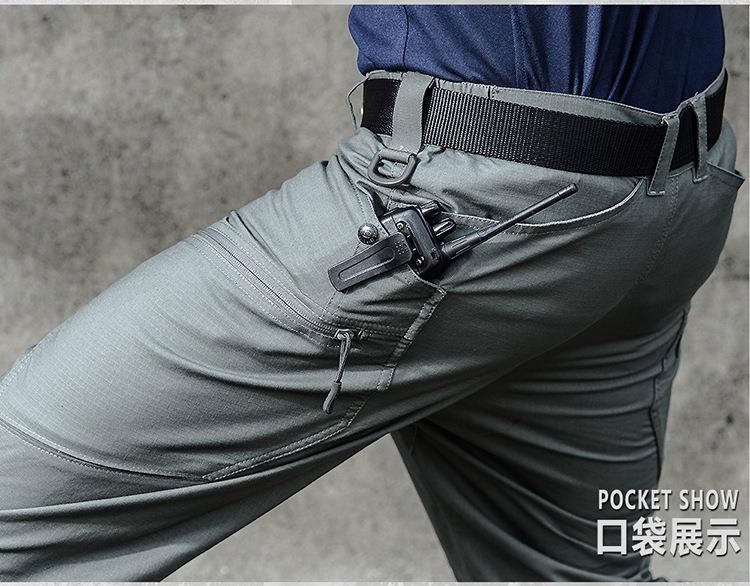 New fashion men waterproof pockets long pants Solid color outdoor sports mens casual trousers pants
