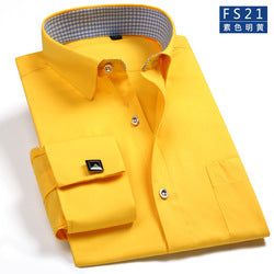 MS-P78 French White Shirt Men's Long Sleeve Overseas Shirt Groom Dress Cotton Slim Shirt