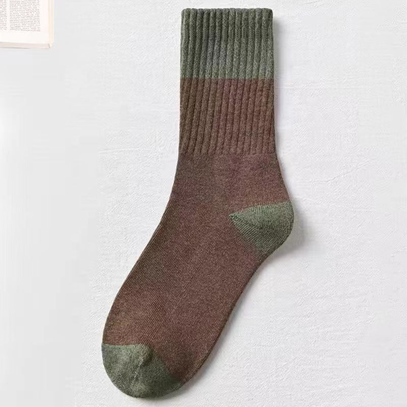 Men's and women's universal autumn and winter thickened plus fluff ring socks combed cotton crew socks women wholesale