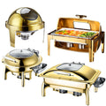 Other Hotel Restaurant Supplies Roll Top Gold Chafing Dish Catering Equipment Kitchen Equipment Chafing Dish Buffet set