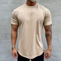 Elastic custom logo Short Sleeve mens t shirt  Training  Fitted Workout  Fitness Mens Slim Fit Sport  oversize  Gym Shirt