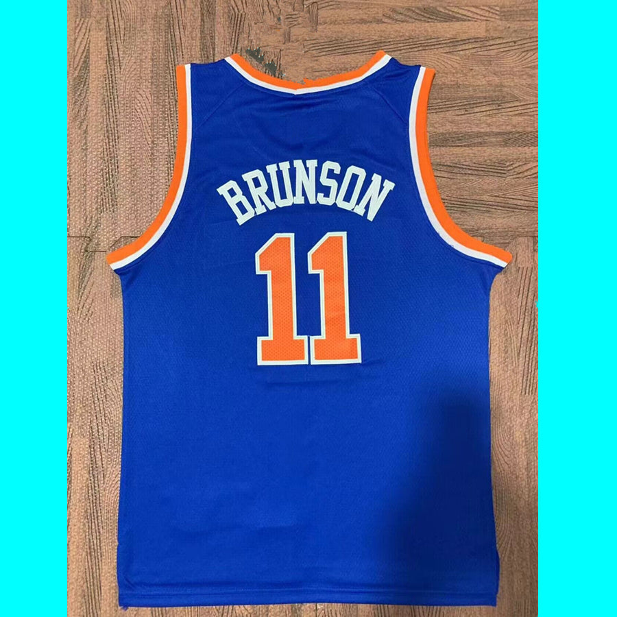2023 Jalen Brunson New York 11 Knick Basketball Jerseys Stitched American Basketball Sport Jersey Running Shirts Top BLue Black