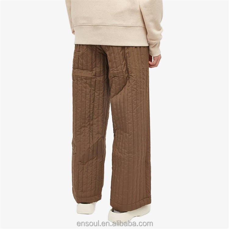 OEM high quality custom logo straight polyester brown casual pants for men