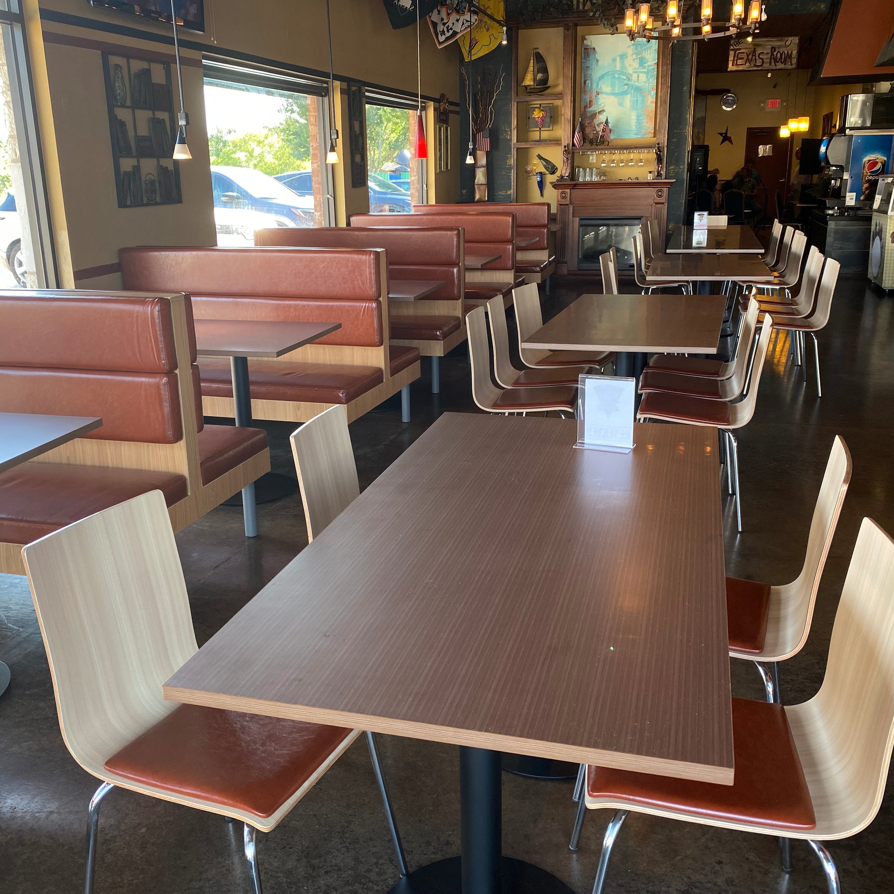 Fast food restaurant furniture 4 seat dining table booth and chair
