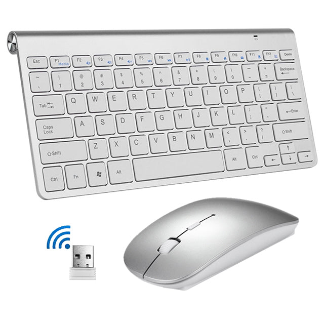 2021 Portable Mini 2.4GHz Wireless Keyboard Mouse Combo Ultra Thin Keyboard and Mouse Set for Computer and Office