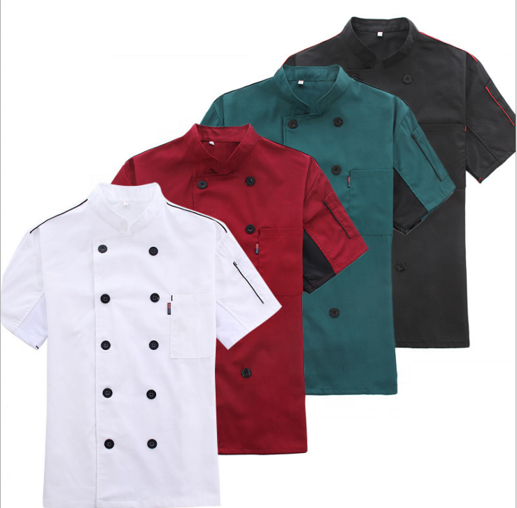 cook chef uniform hotel restaurant women chef jacket classical design short sleeve chef coat clothing unisex