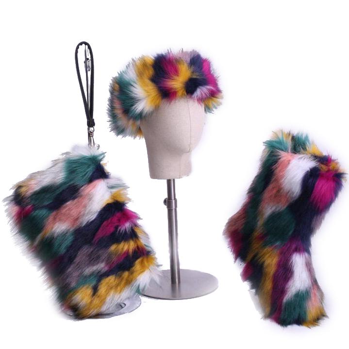 wholesale fashion fox faux headband kids furry purses sets ladies snow woman women fall winter fur shoes womens boots