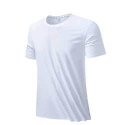 New Style Cooling Fabric Round-Neck Shirt Knitted Gym Wear T-Shirt Quick Dry Plain Men T-Shirts