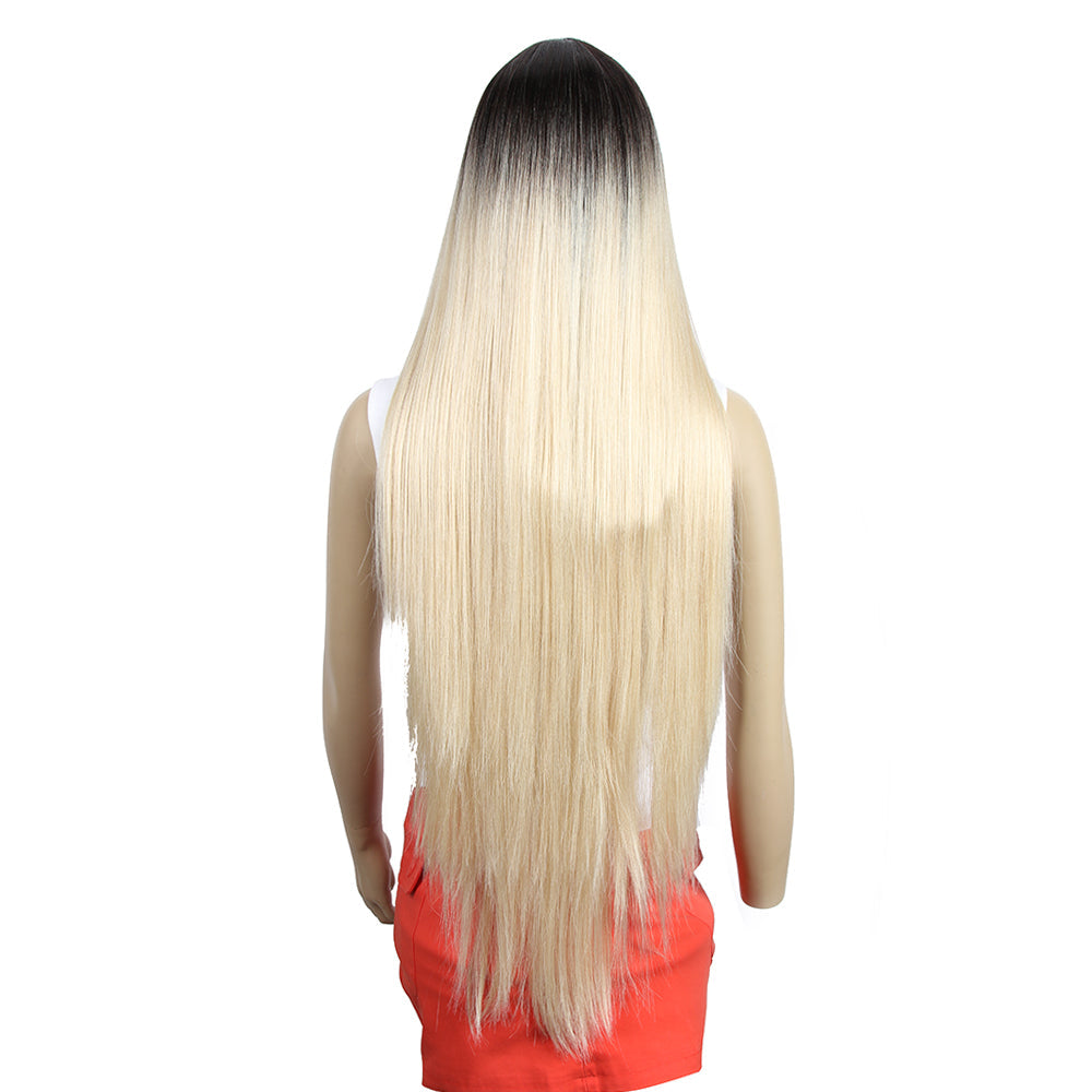 natural hair wigs for black women straight synthetic lace front hair 38 inch ombre lace front wig cosplay blonde lace front wig