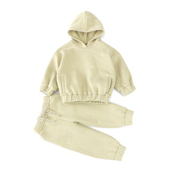 Wholesale Kids Boys 2 Piece Fleece Sweatshirt Girls Sweatsuit hoodies set Children Tracksuit Jogger Set