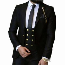 Italian Business 3 Pieces Royal Blue Classic Men Suit Groom Prom Tuxedos Groomsmen Blazer for Wedding suit for men