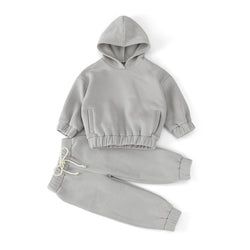 Wholesale Kids Boys 2 Piece Fleece Sweatshirt Girls Sweatsuit hoodies set Children Tracksuit Jogger Set