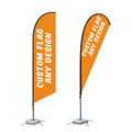 Promotional Promo Beachflag Teardrop Flag Marketing Custom Angled Banners Logo Stand