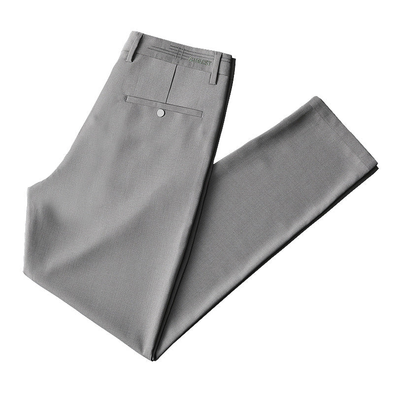 New summer high-end quality casual pants men's comfortable lightweight soft slim micro elastic business casual suit pants men