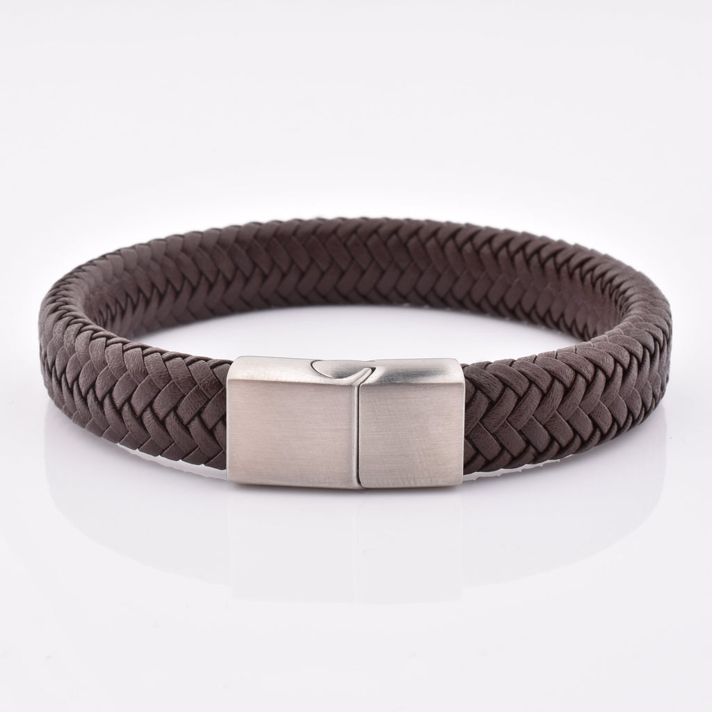 wholesale luxury mens magnetic clasp men jewelry bracelet real leather bracelet