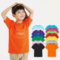 Wholesale Short Sleeve Solid Color Blank Shirts Child Kid Boys Girls Top Logo Custom Kids Cotton T Shirt