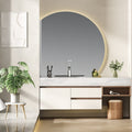 Customized  Big Size Bathroom Cabinet Vanity Set With LED  Mirror Luxury Modern Style 1600mm Stainless Steel Waterproof