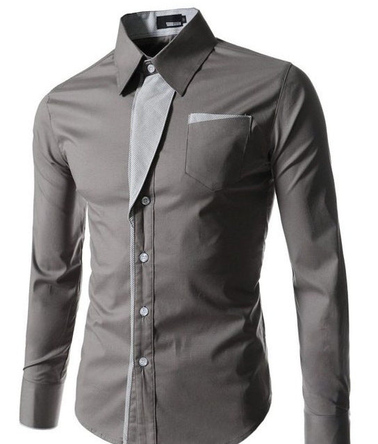 enerup wholesale new design camisa masculina long sleeve mens korean slim formal casual male dress shirt