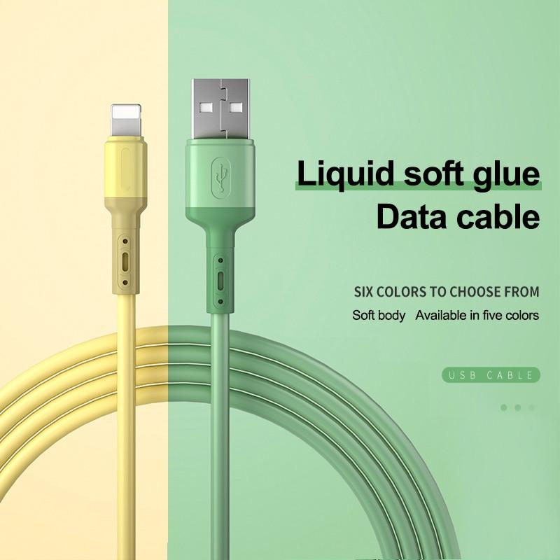 usb cable for iphone 12 11 pro max x xr xs 8 7 6 6s 5 5s fast data charging charger usb wire cord liquid silicone cable 1 1 5 2m