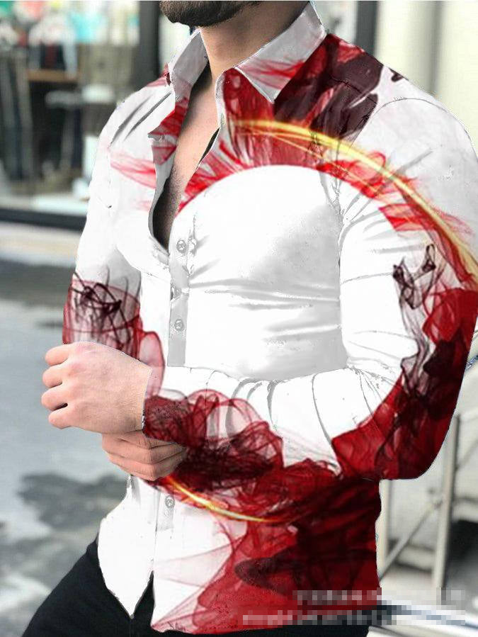 Fashion Custom Men Tee Dress Shirts Casual Clothes Long Sleeve Printing Shirts For Mens