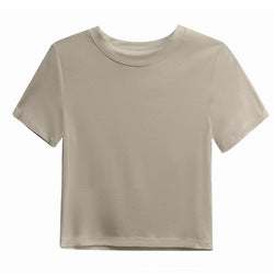 Custom blank plain cropped Logo tee Cotton women's t-shirts Fitness Fit T Shirts Ladies bodycon Crop Tops tshirt for women