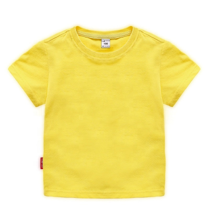 JL0517A Wholesale High Quality Boys T-Shirts 100%Cotton Plain T Shirt Kids Custom LOGO White  T Shirts For Children