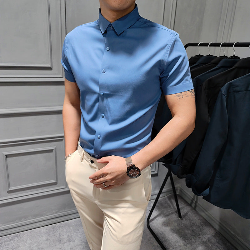 OEM Custom Logo Chemises Hommes 2023 Camisas Manga Corta Business Dress Mens Shirt Shorts Sleeve Office Men's Shirts
