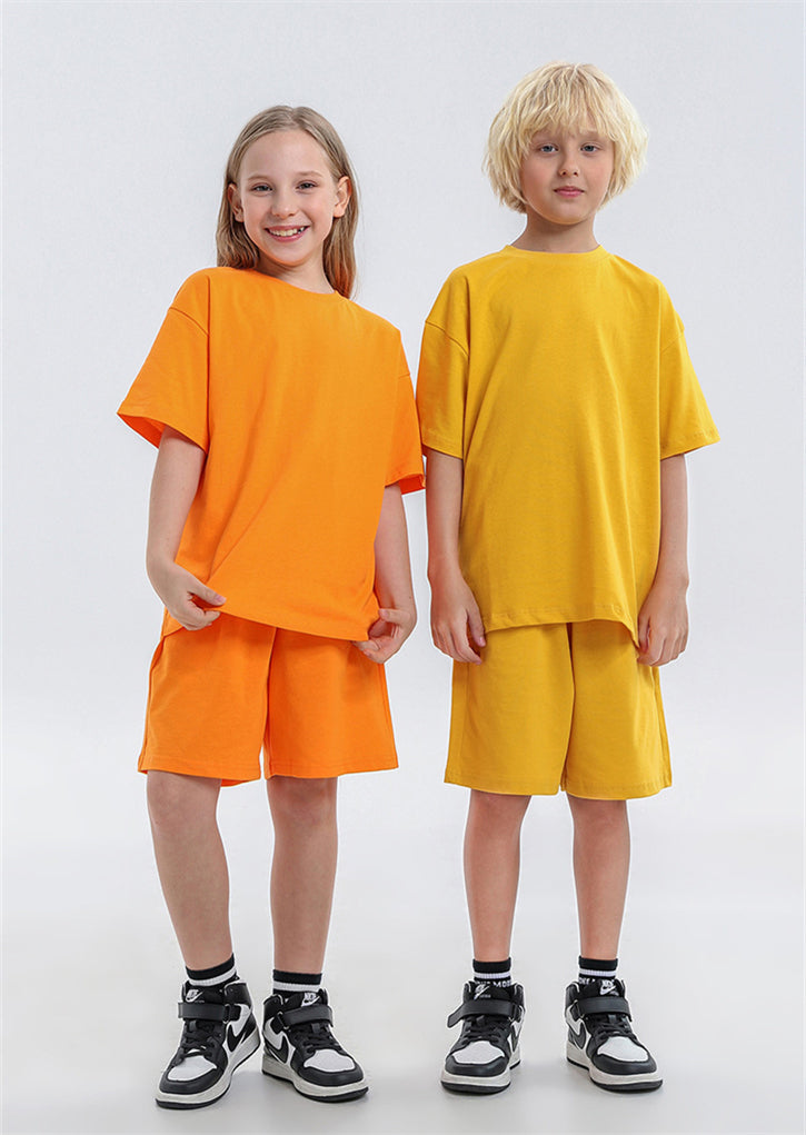 wholesale custom logo 100% cotton children t shirt teen kids boy t-shirt plain blank solid oversize boys T shirt 4 to 10 years