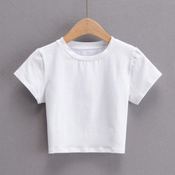 Custom blank plain cropped Logo tee Cotton women's t-shirts Fitness Fit T Shirts Ladies bodycon Crop Tops tshirt for women