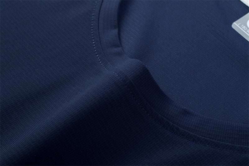 New Style Cooling Fabric Round-Neck Shirt Knitted Gym Wear T-Shirt Quick Dry Plain Men T-Shirts