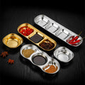 Amaozn Hot Sale Korean 304 stainless steel golden hot pot seasoning dish barbecue dipping dishes restaurant serving Sauce plate