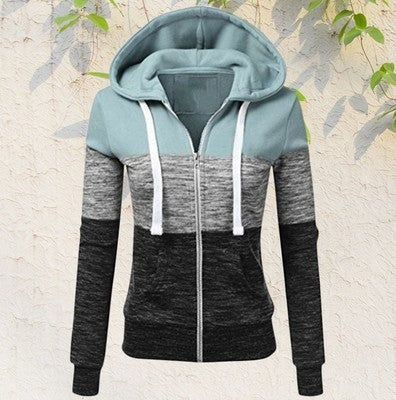 5xl plus size crop tops coat autumn women sweatshirts long sleeve contrast color patchwork pullover zip hoodies