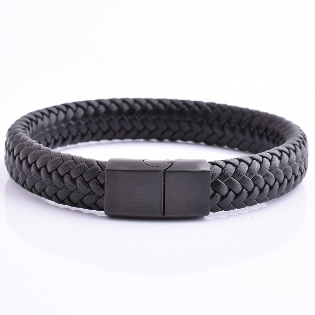 wholesale luxury mens magnetic clasp men jewelry bracelet real leather bracelet 1