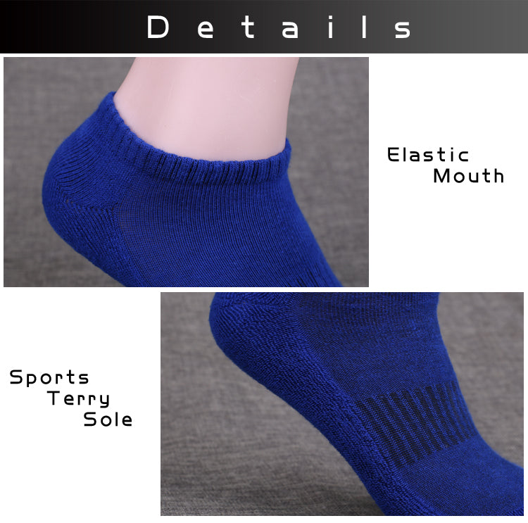 hot selling men casual sports socks breathable custom logo plain socks cotton waist tied terry cushion ankle socks