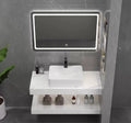 Wholesale modern popular wall-mounted LED mirror with sink rock slab bathroom cabinets