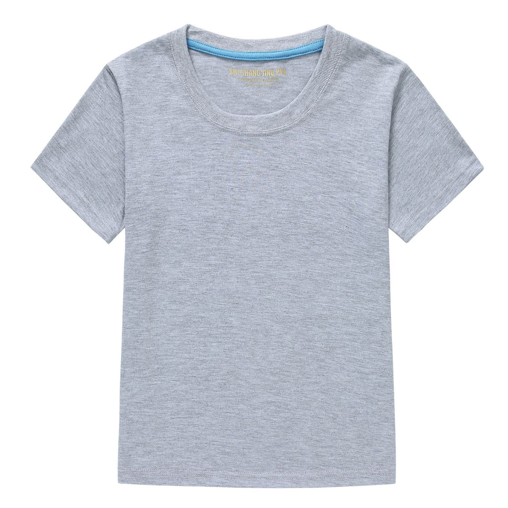 Wholesale Short Sleeve Solid Color Blank Shirts Child Kid Boys Girls Top Logo Custom Kids Cotton T Shirt