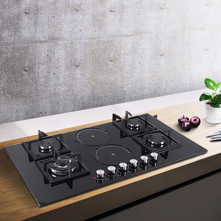 Hot Selling Kitchen Appliances Built In Large Gas Cooker 6 Burners Temperature Glass Gas and Electric  Gas Stove
