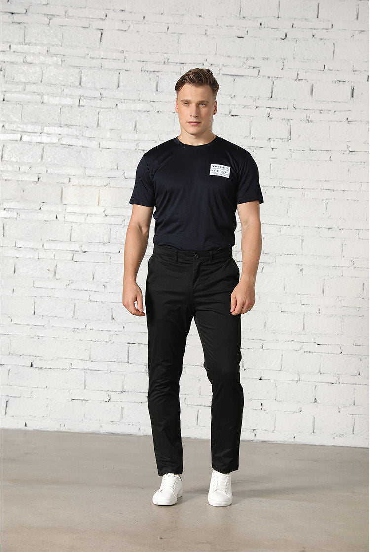 Custom Small MOQ Summer Classic Office Button Zipper Men's Chino Long Pants Trousers Chinos Casual Men Pants