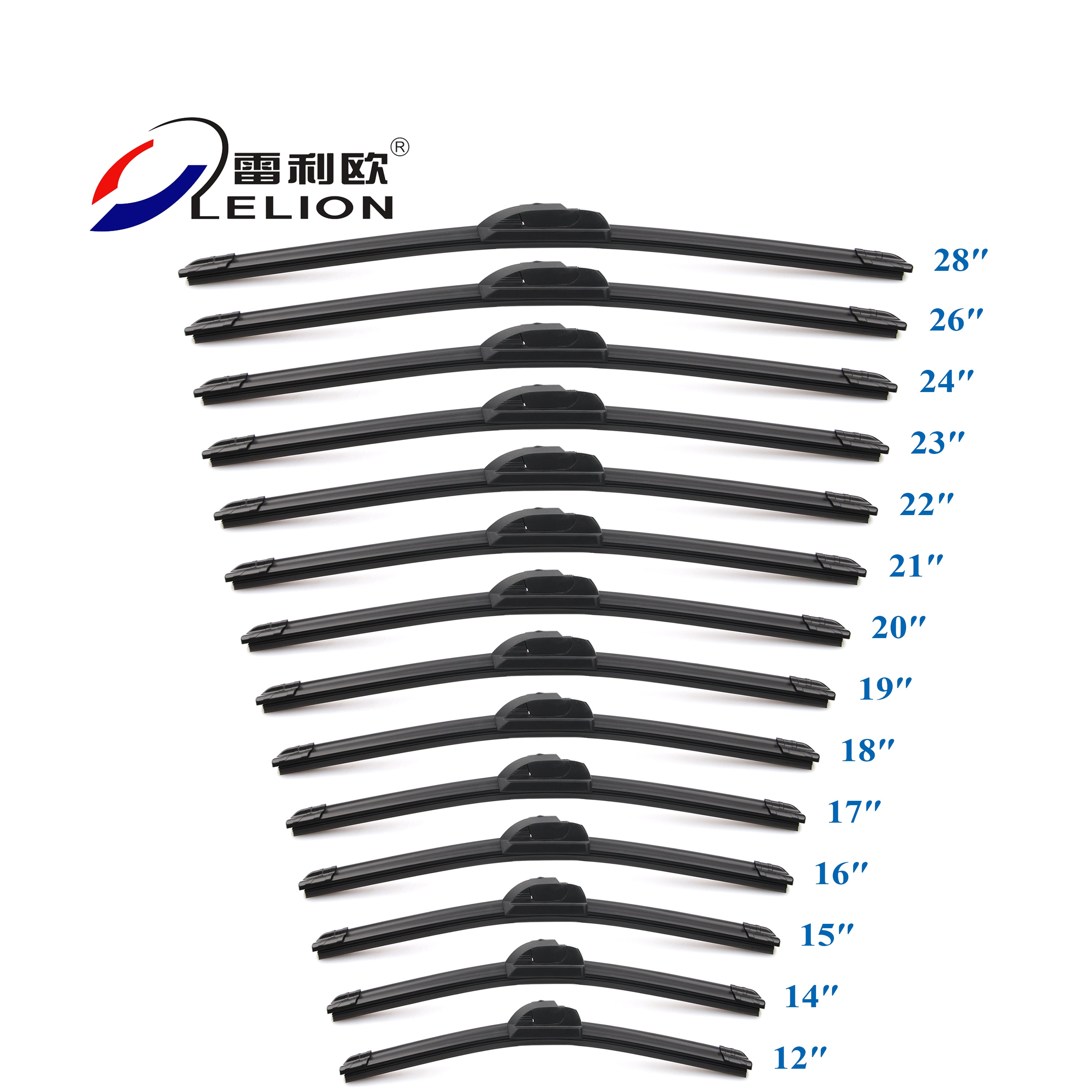 LELION Universal Front Wiper Blade Soft Frameless Auto Car Windshield Wiper Blades Rubber Windshield Wiper Natural Black Ningbo