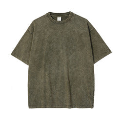 High Quality 100 Cotton Acid Wash 250Gsm Heavyweight Vintage Men T Shirt Custom Blank Vintage T Shirt