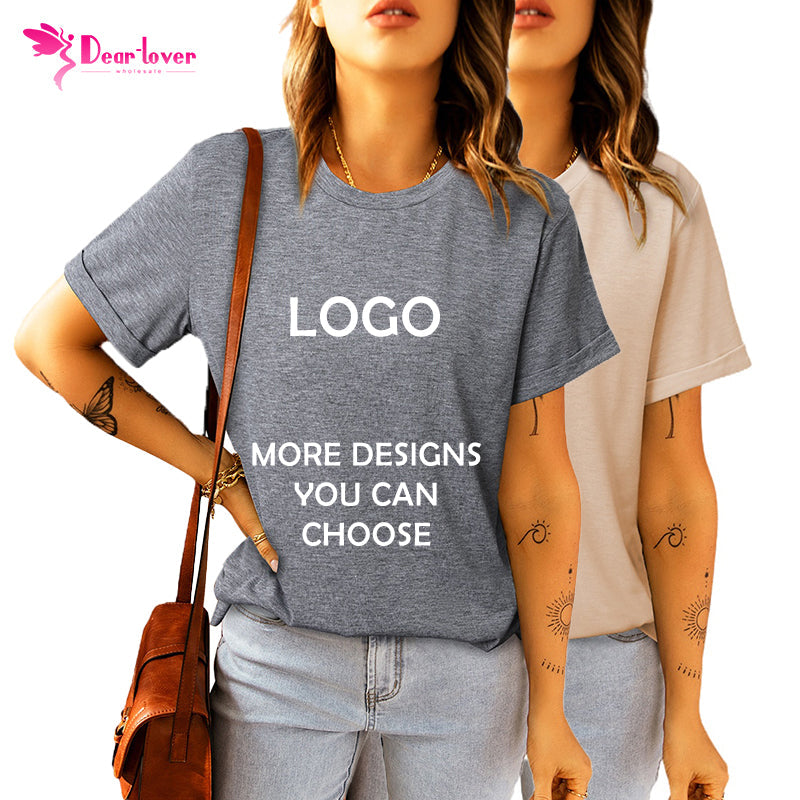 Label Private Customize Printed Logo O-Neck Breathable Women Custom T Shirt Printing Blank T-shirt