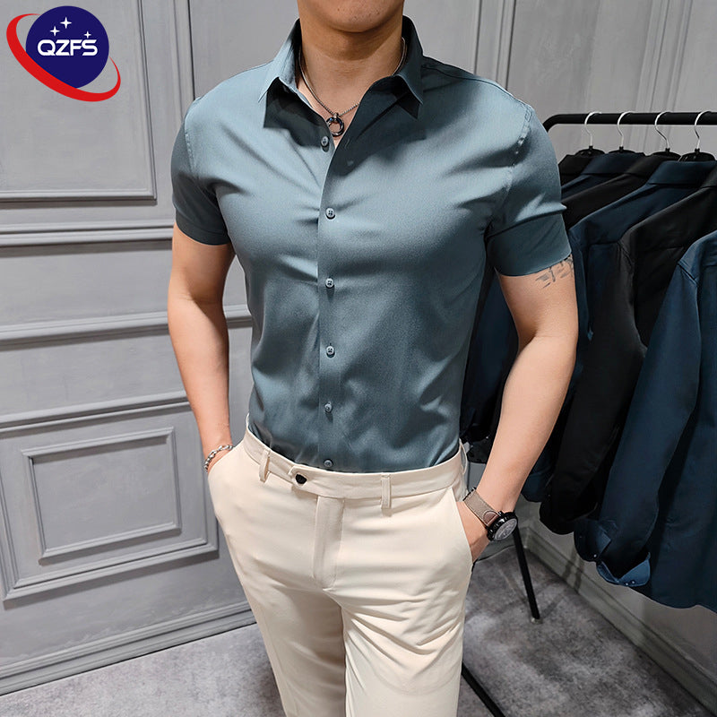OEM Custom Logo Chemises Hommes 2023 Camisas Manga Corta Business Dress Mens Shirt Shorts Sleeve Office Men's Shirts