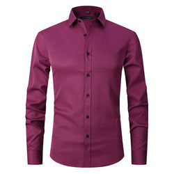 Men solid Shirts  S-8XL  New Mens Dress Shirts Long Sleeve Slim Casual Black White Social Male Clothes