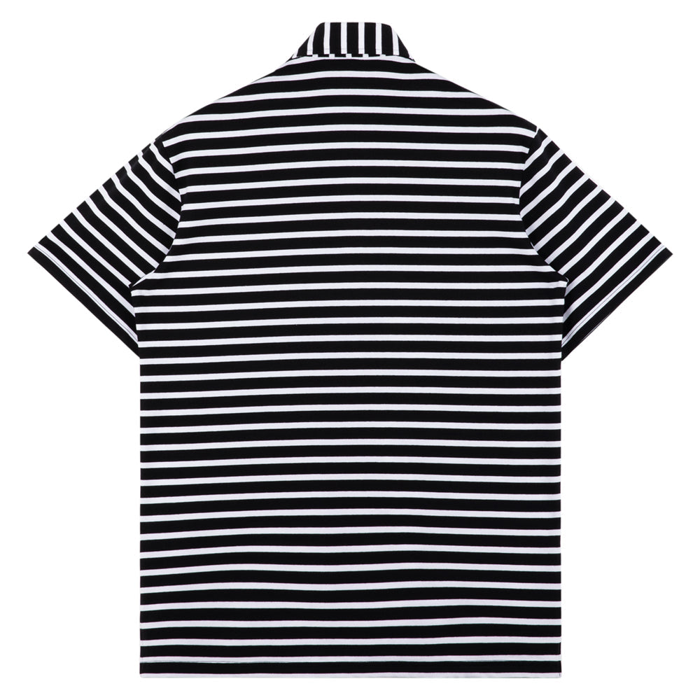 2023 Summer 100% cotton soft loose elastic short sleeve stripe polo t shirt for men