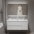 Bathroom Equipment Drawer Storage Luxury Modern White Lacquer Bathroom Vanity Sets Bathroom Sinks With Led Mirrored Cabinets