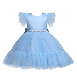 free sample 2022 hot selling robe fille 3 colors tulle girl birthday party dress 2 8 years kids dresses for girls